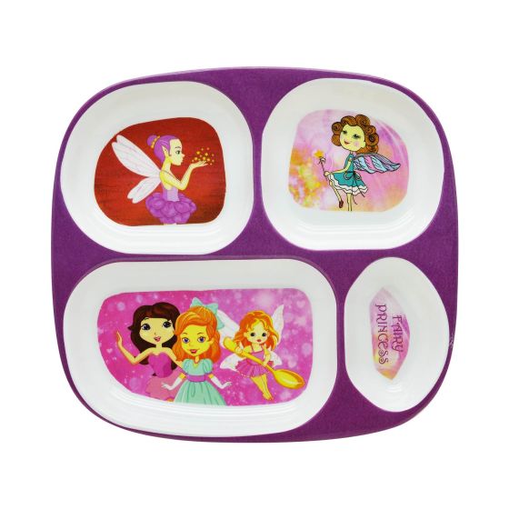 Dinewell Kids Rectangle Plate Fairy Princess 10.3''X9.5'' - 5