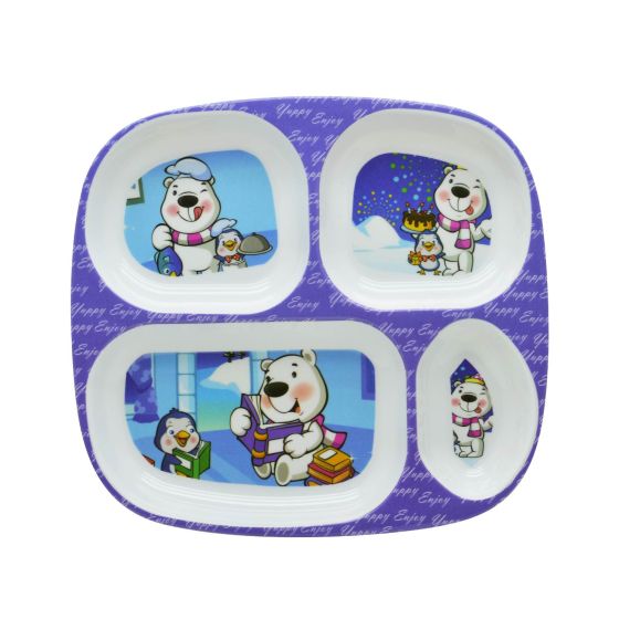 Dinewell Kids Rectangle Plate Study Time   10.3''X9.5'' - 5