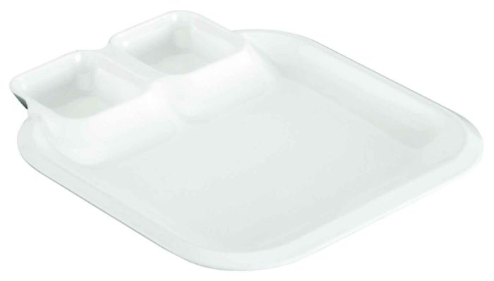 Dinewell Melamine Chip And Dip Serving Tray White - 1