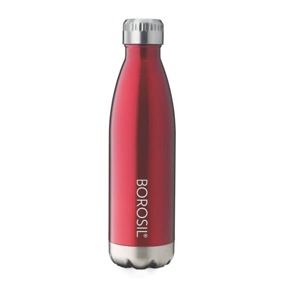 Borosil Vacuum Bolt Bottle Red - 1 LTR - 4
