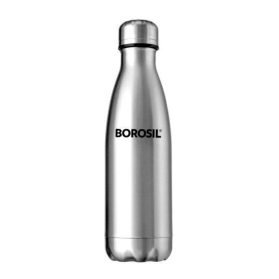 Borosil Vacuum Bolt Bottle Steel - 1 LTR - 5