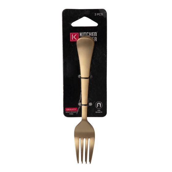 Kitchen Master Gold Dessert Fork, 3Pc Pack - 6