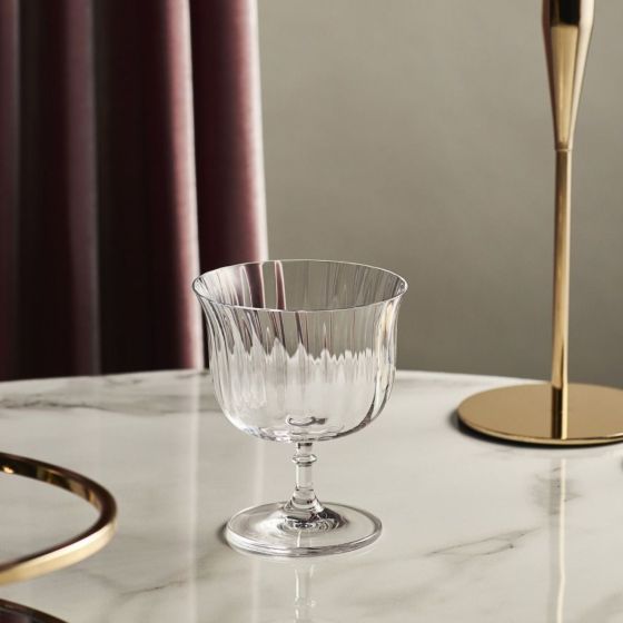 Lucaris Pack Of 6 Cocktail Glass Rims Orient Lotus Glass Set Clear 270ml - 5