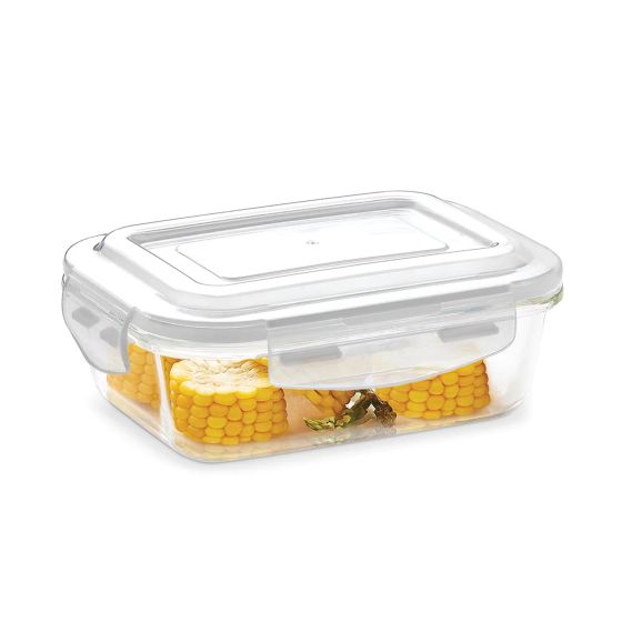 Borosil Klip-N-Store Rectangular Glass Storage Container With Air Tight Lid 1.04 Litre - 2