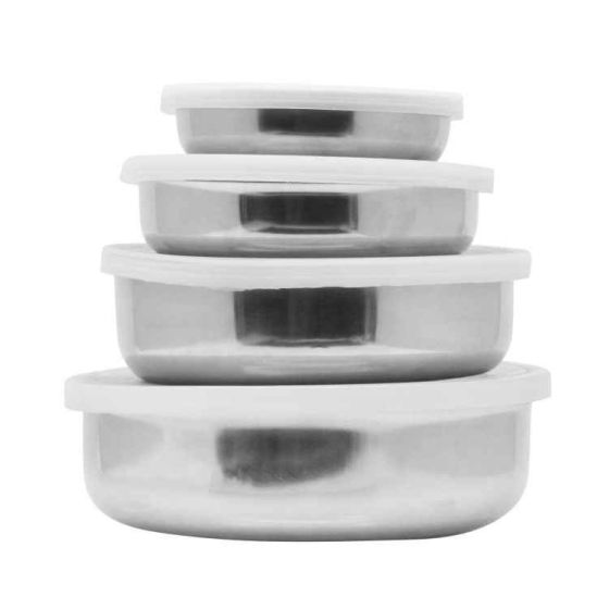 Raj Steel Container With Plastic Lid Set (Set Of 4) - 6