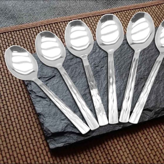 Raj Steel Dessert Spoon Set (Set Of 6) - 7
