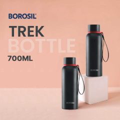 Borosil Vaccum Trek Bottle Black 700Ml Double Combo