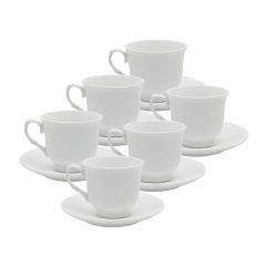 Pearl Cup And Saucer 12 Pcs Set 90Ml - Black
