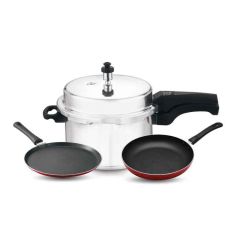 Raj Cookware Set (Set Of 3) Pressure Cooker & Fry Pan Set