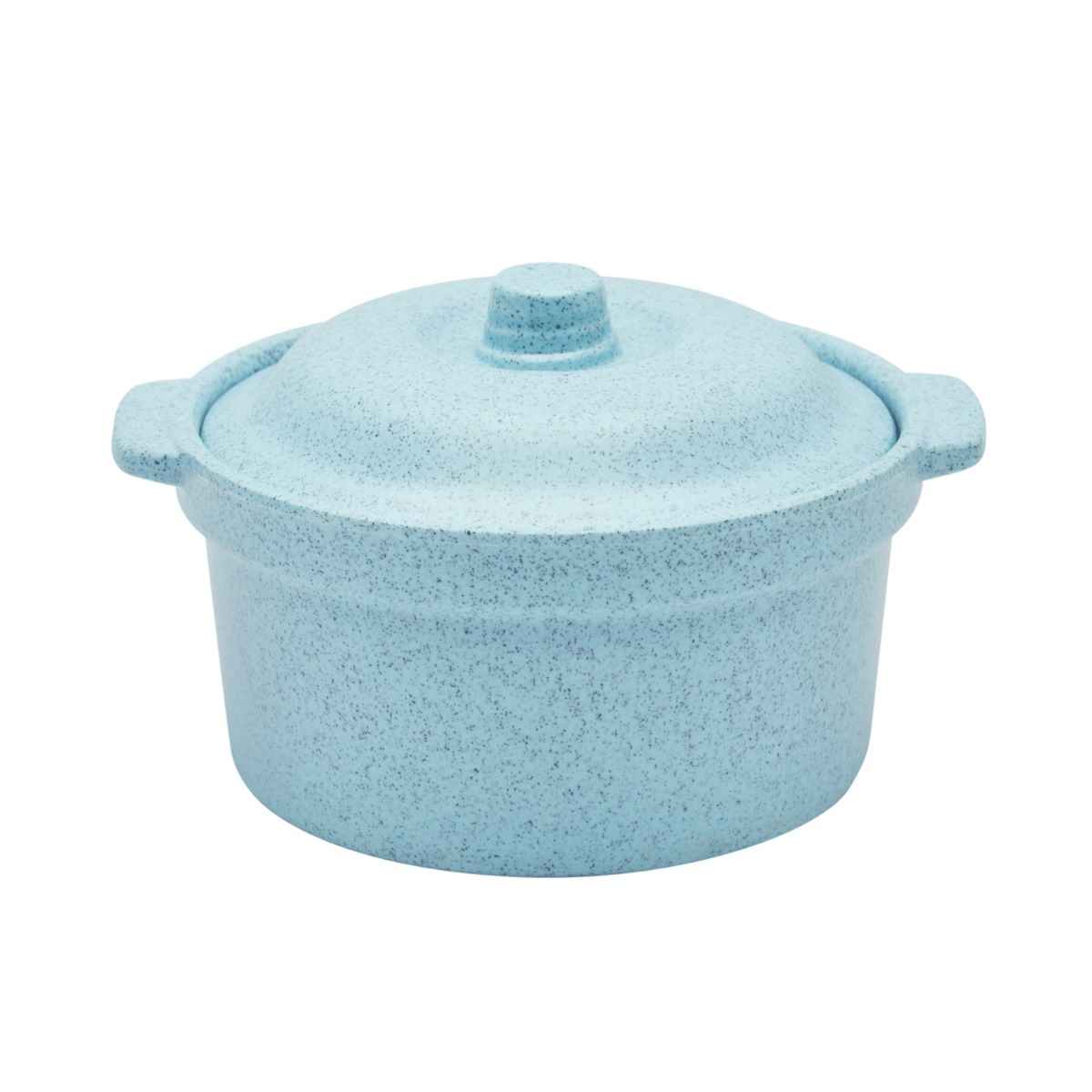Dinewell Melamine Serving Bowl With Lid Blue Speckle
