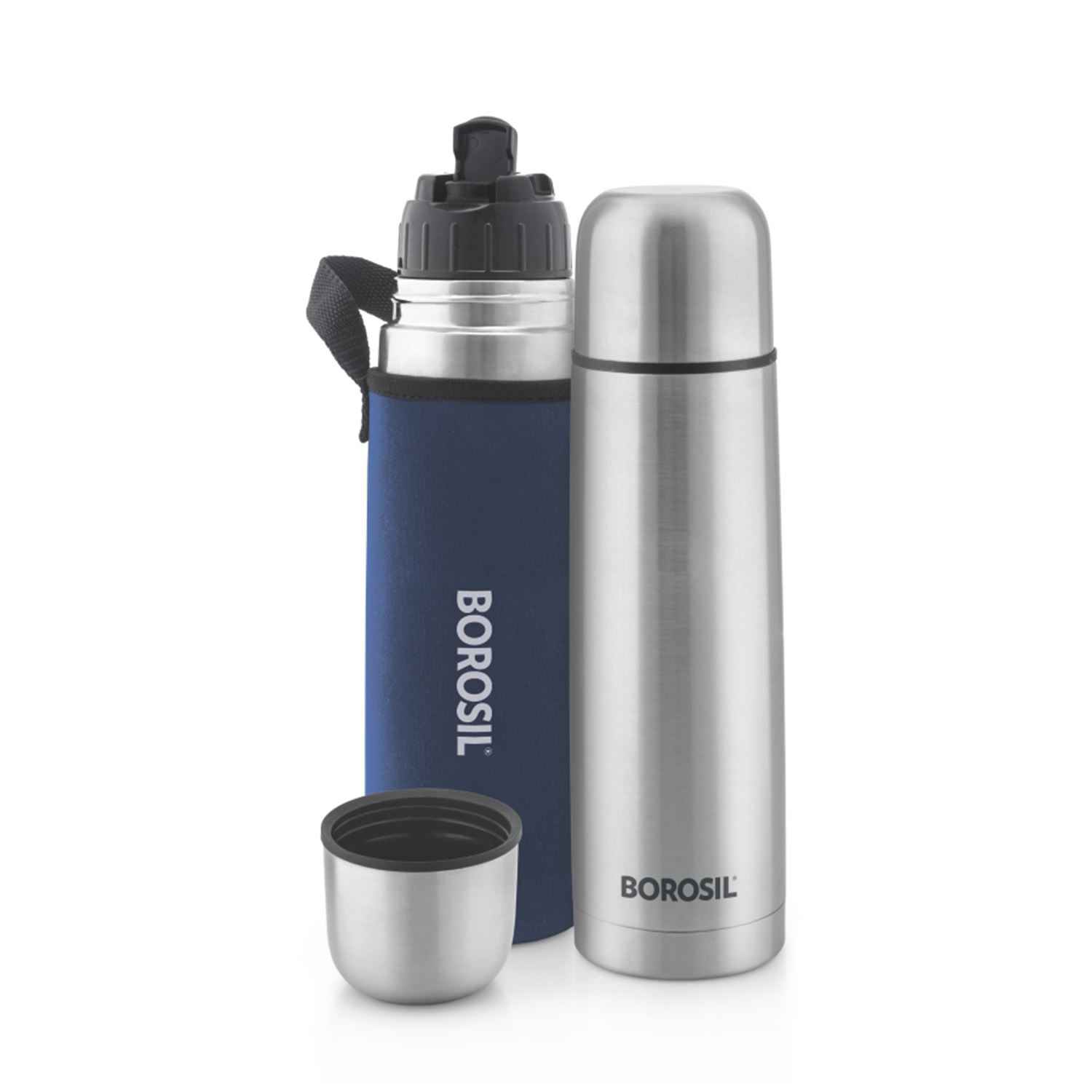 Borosil Vaccum Thermo Flask Blue 750Ml