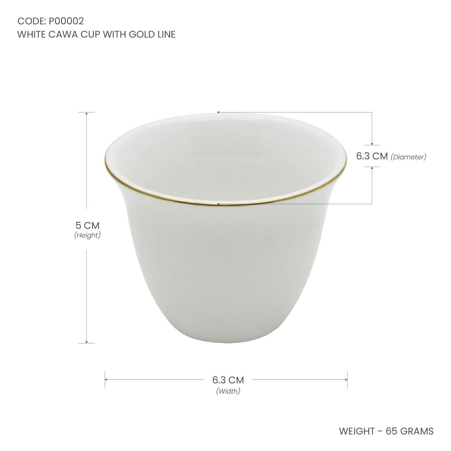 Pearl Cawa Cup With Gold Rim