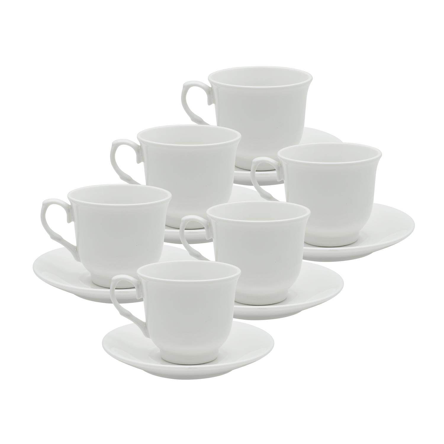 Pearl Cup And Saucer 12 Pcs Set 90Ml - Black