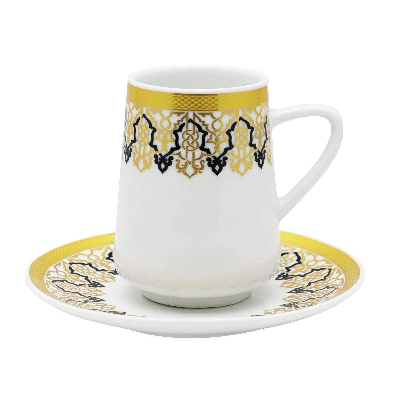 Pearl Ceramic Cawa Cup And Saucer - Black