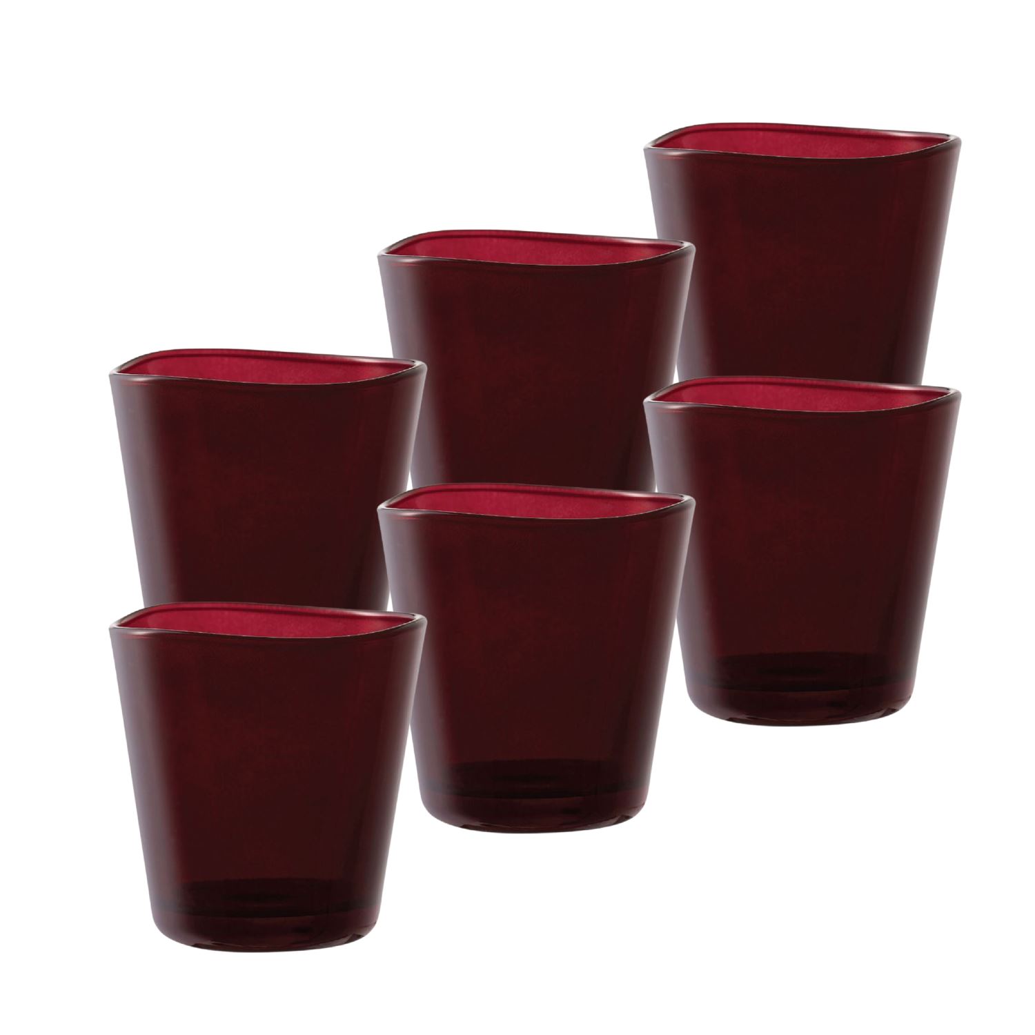Ocean Centique Double Rock Ruby Red 345 Ml Set Set Of 6