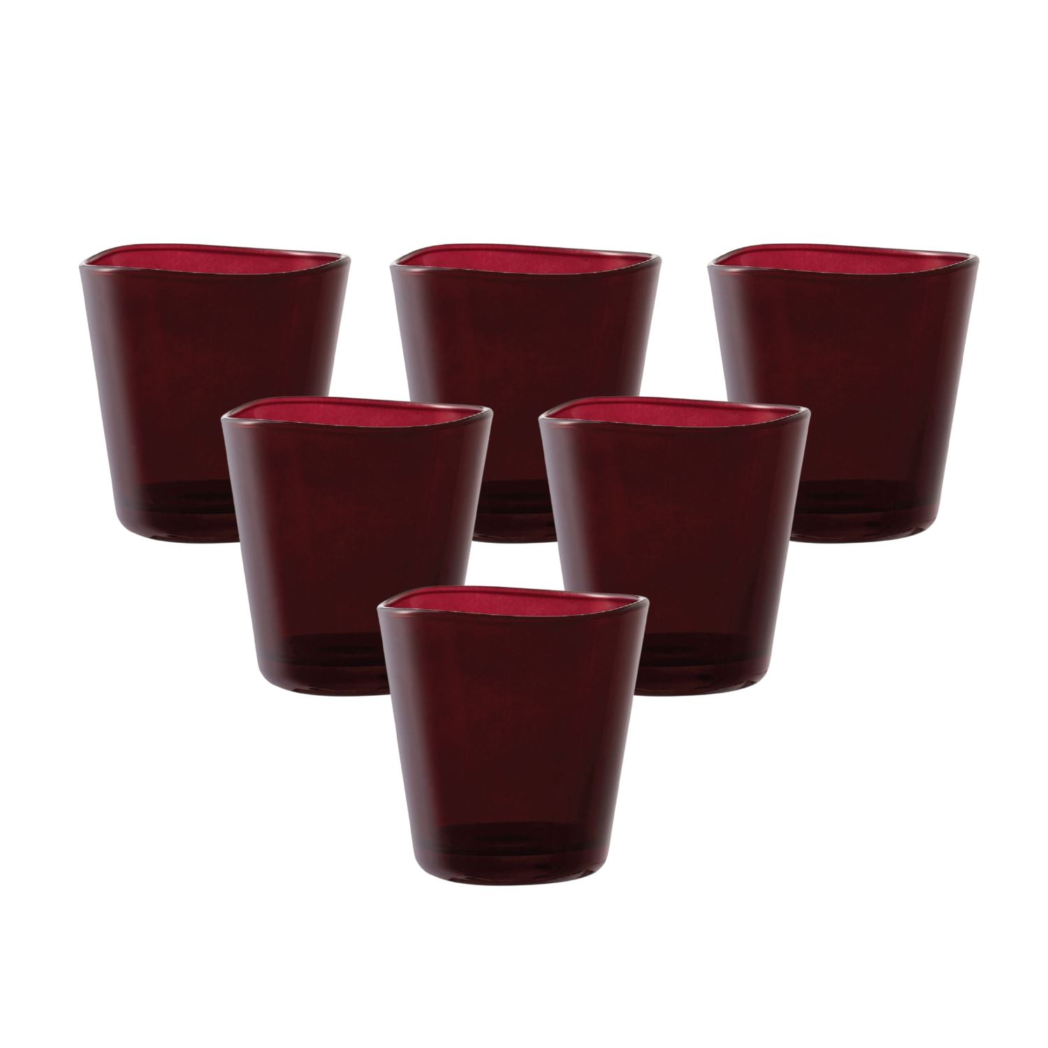 Ocean Centique Double Rock Ruby Red 345 Ml Set Set Of 6