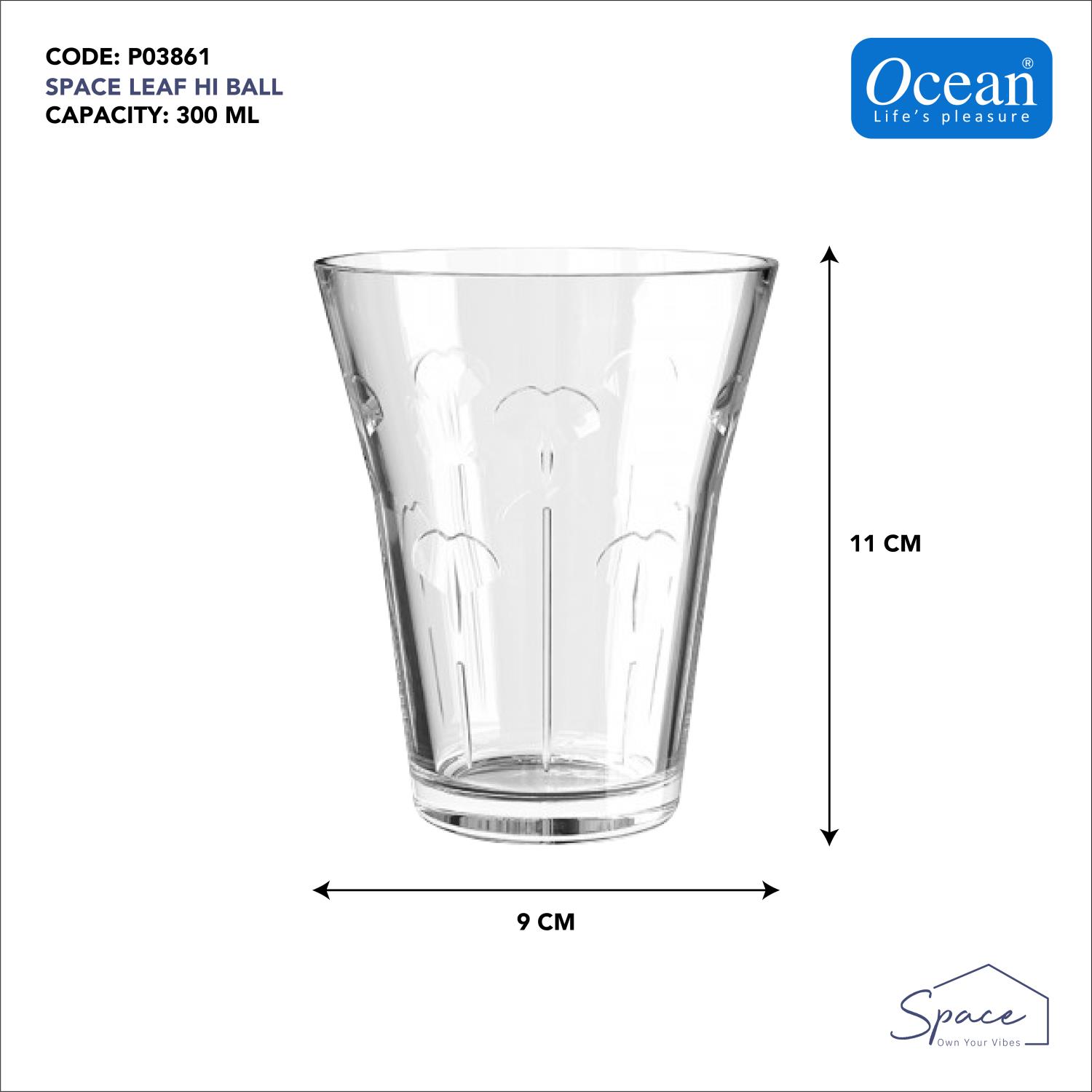 Ocean Space Leaf Hi Ball Glass 300Ml