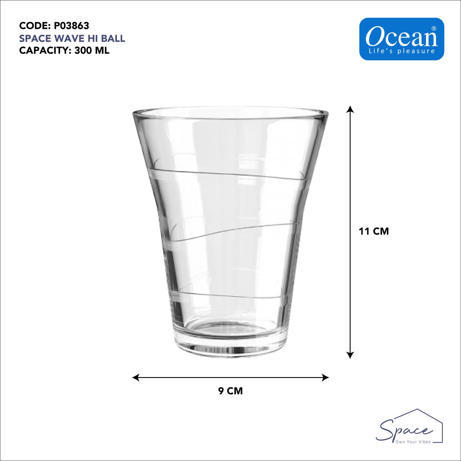 Ocean Space Wave Hi Ball Glass 300Ml