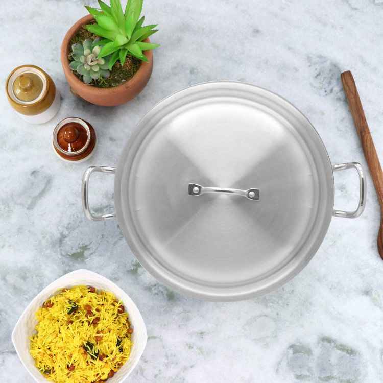 Raj Aluminium Deep Cooking Pot (Kadai) Cookware Set (Set Of 6)