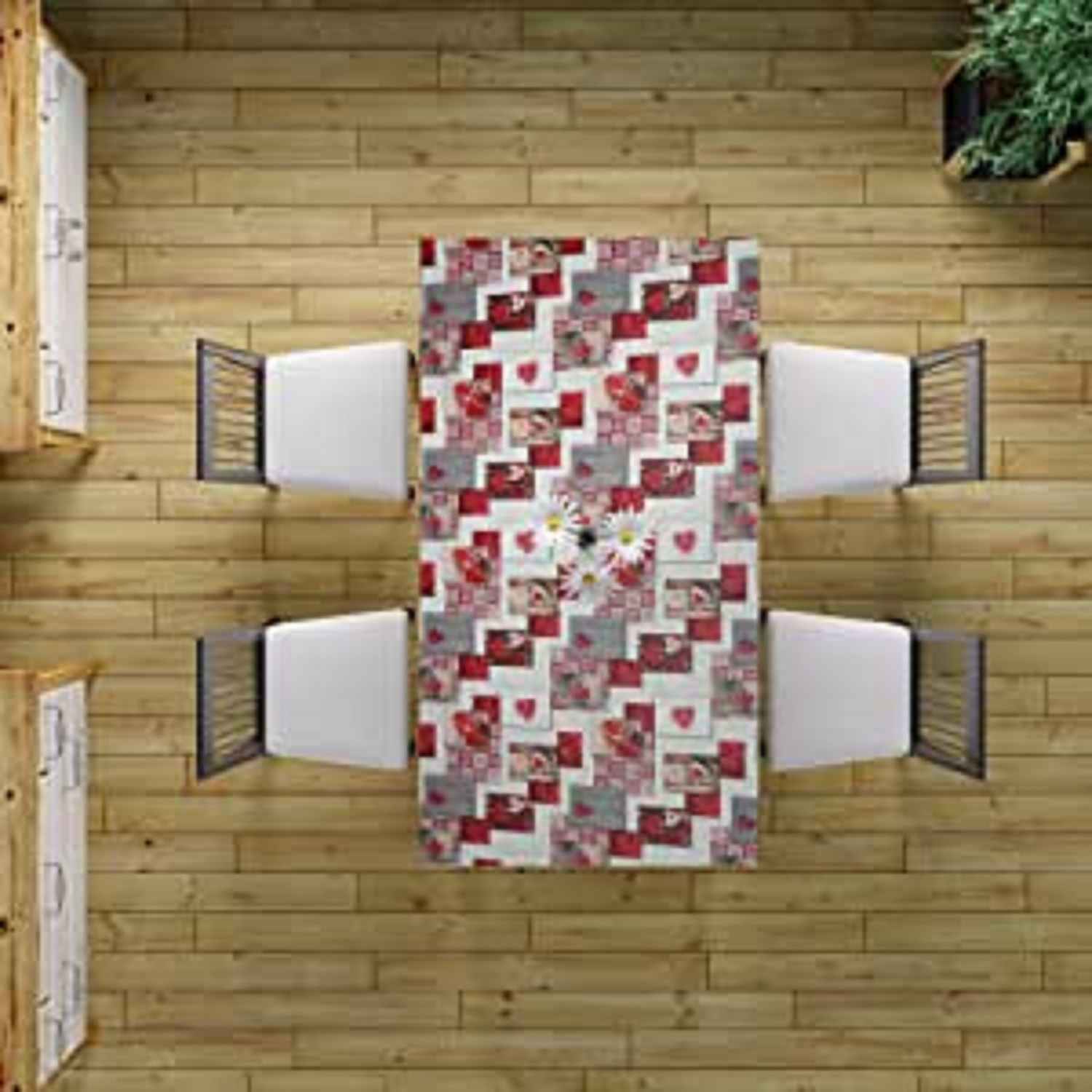 Printed Table Cloth, Pvc With Polyester Backing, Rf10205 - Highly Durable Design, Table Cover For Dining Room Kitchen Birthday Parties Holiday Wedding Indoor Outside, Rectangle, 1.37X20M/Roll