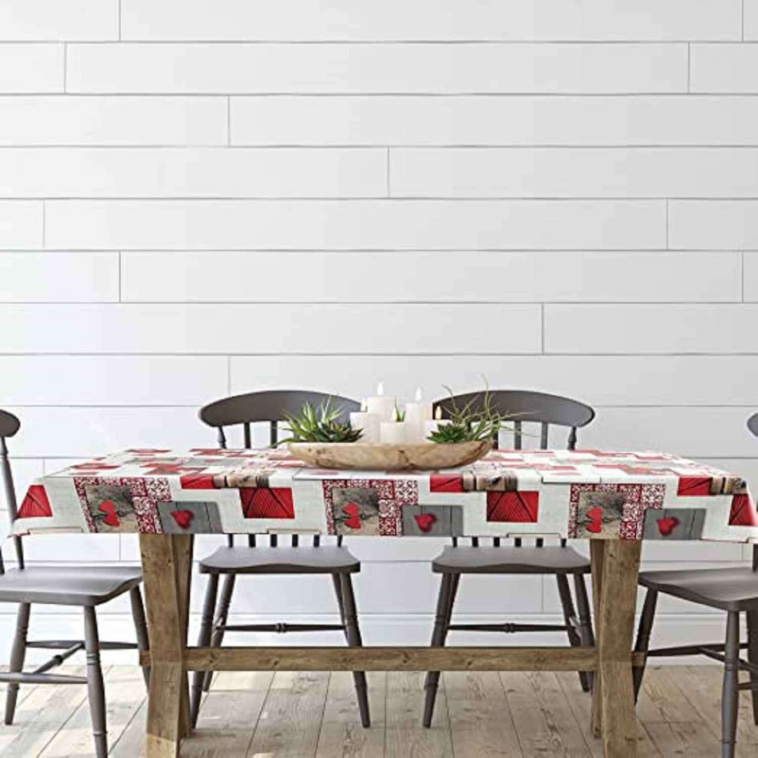 Printed Table Cloth, Pvc With Polyester Backing, Rf10205 - Highly Durable Design, Table Cover For Dining Room Kitchen Birthday Parties Holiday Wedding Indoor Outside, Rectangle, 1.37X20M/Roll
