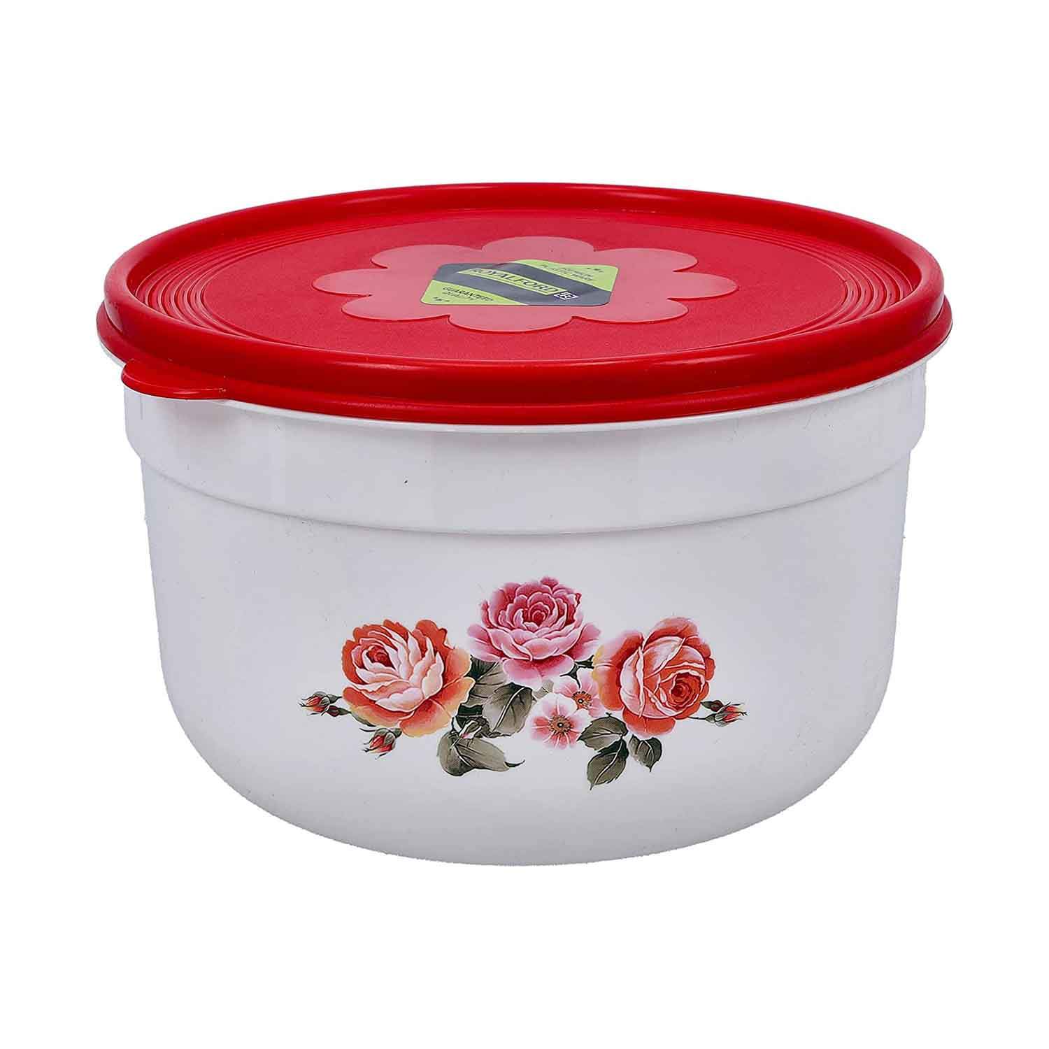 Royalford Round Storage Bowl, 3L Plastic Food Container, Rf10870 | Air-Tight Lid Bpa-Free Box | Suitable For Dishwasher, Freezer | Meal Prep Storage Tubs