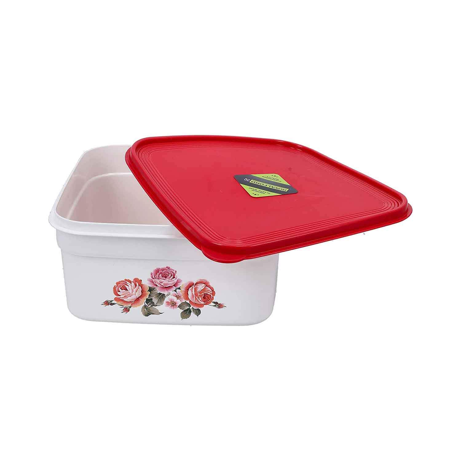 Royalford Square Storage Bowl, 3L Plastic Food Container, Rf10872 | Air-Tight Lid Bpa-Free Box | Suitable For Dishwasher, Freezer | Meal Prep Storage Tubs