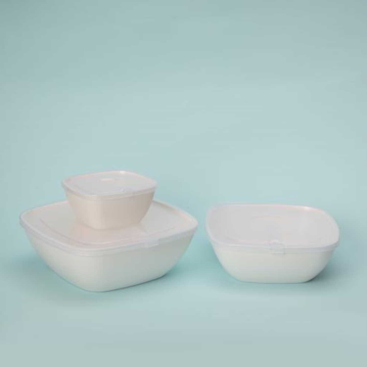 Royalford 3Pcs Bowl Set With Air-Tight Lid, Food Container, Rf11008 | Classic Prep Bowls With Lids | Food Storage Container | Versatile Bowls For Kitchen, Microwave Safe