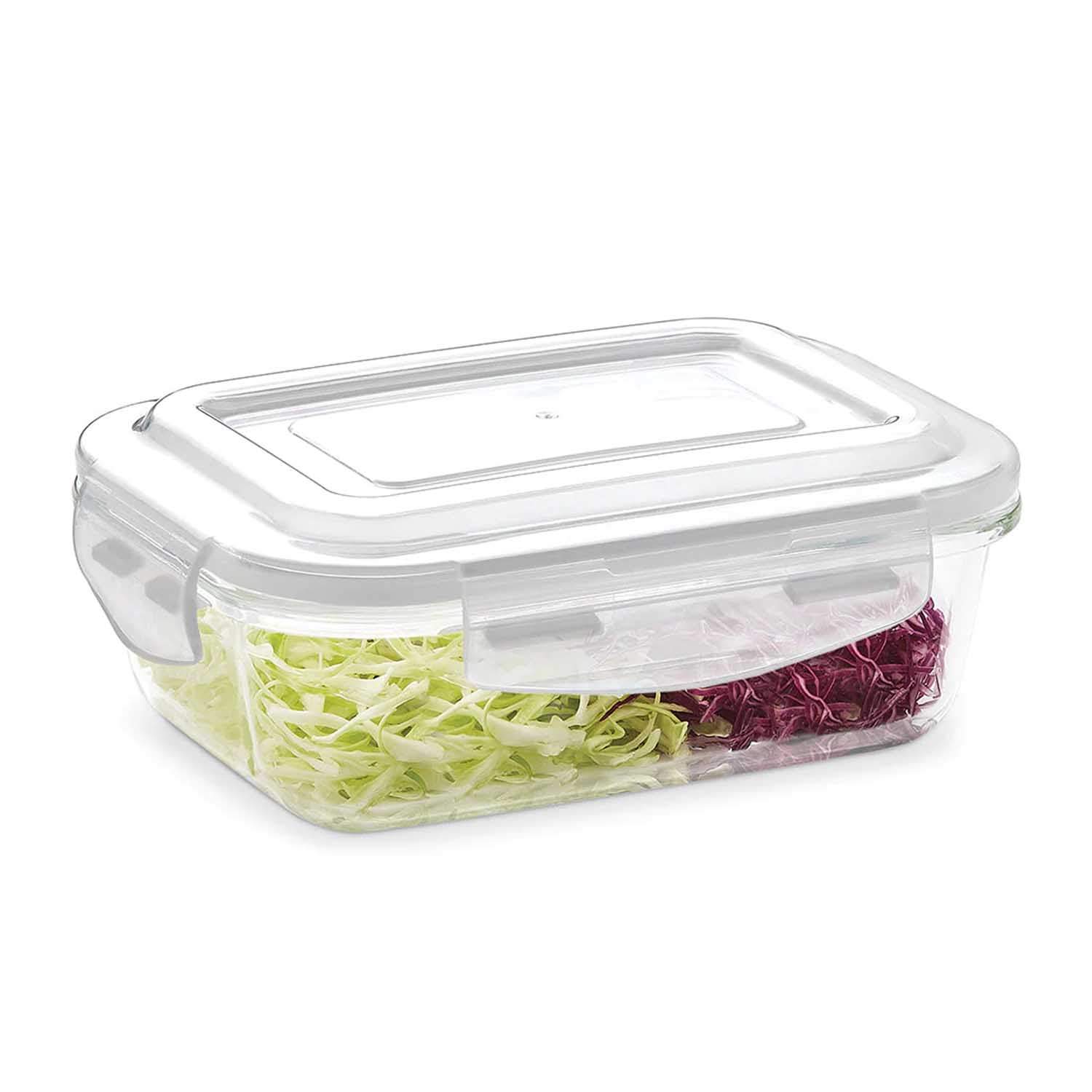 Borosil Klip-N-Store Rectangular Glass Storage Container With Air Tight Lid 120 Ml