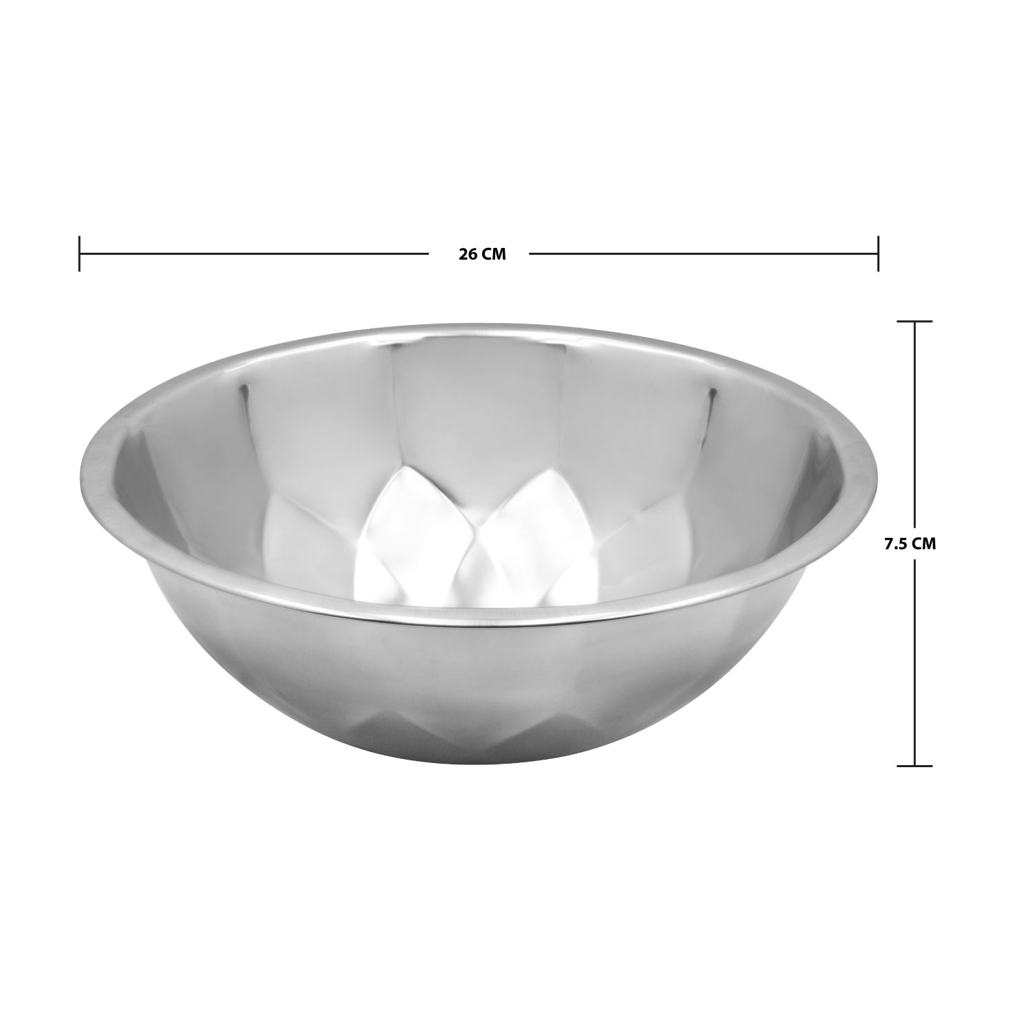 Rk Steel Diamond Bowl, Rk0120, 26 Cm