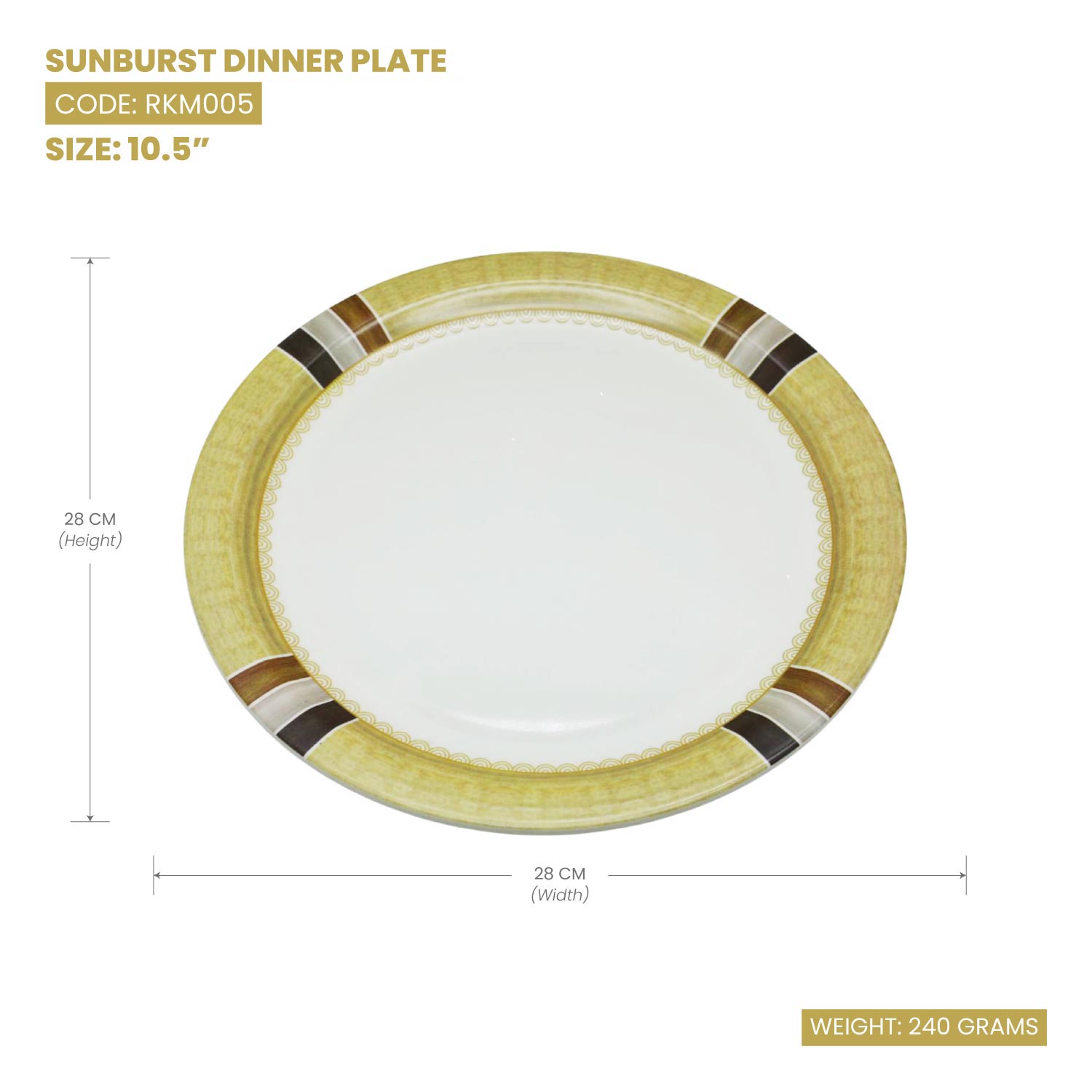 Rk Melamine Dinner Plate 10.5"