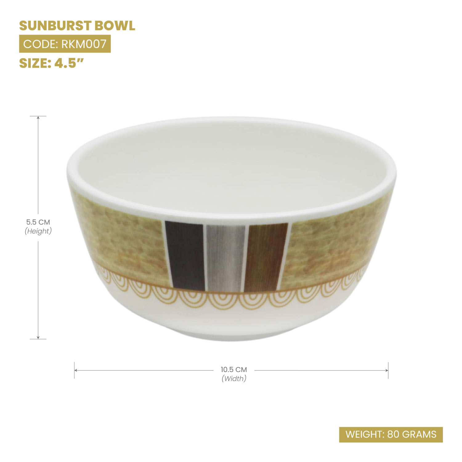 Rk Sunburst Melamine Bowl 4.5"
