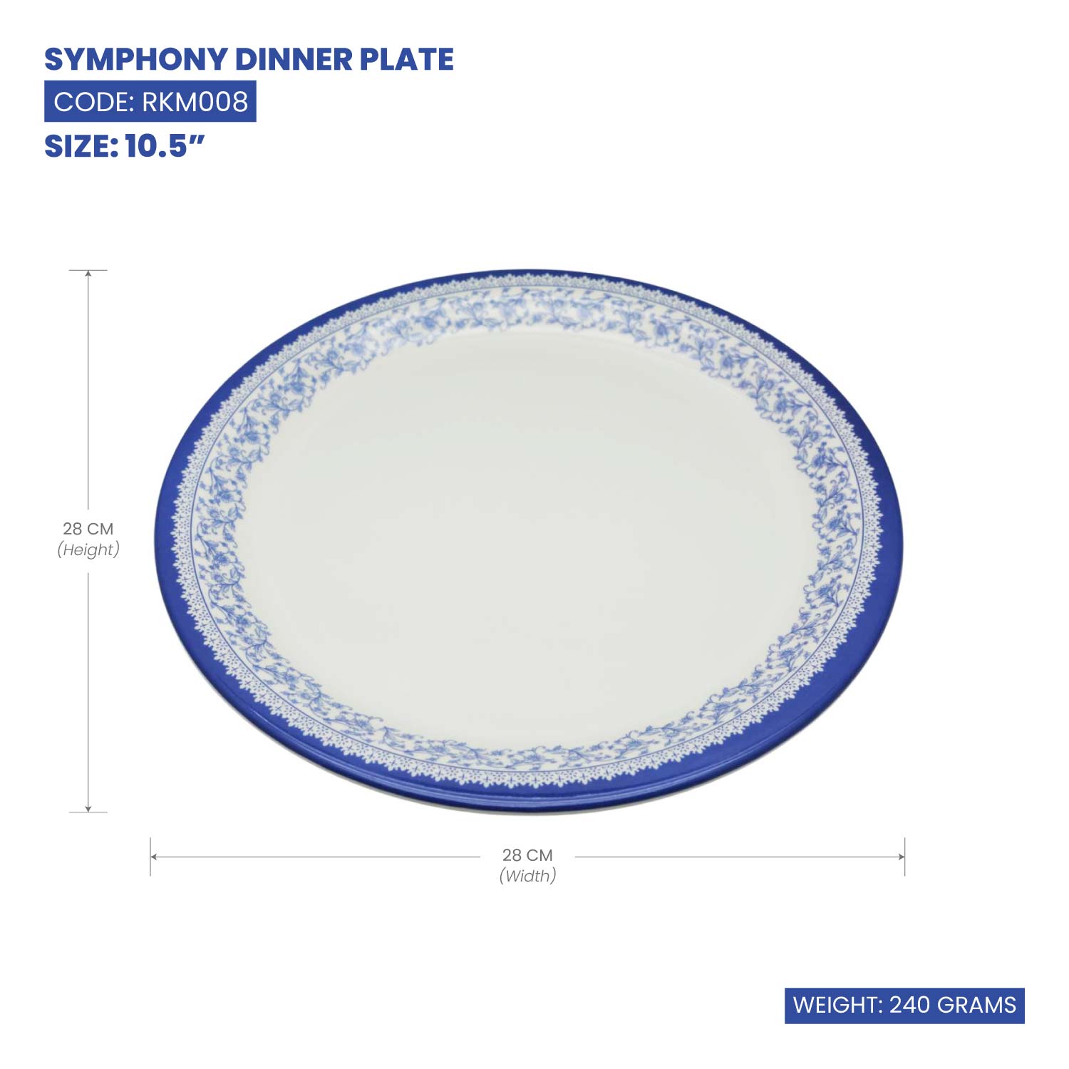 Rk Symphony Melamine Dinner Plate 10.5"