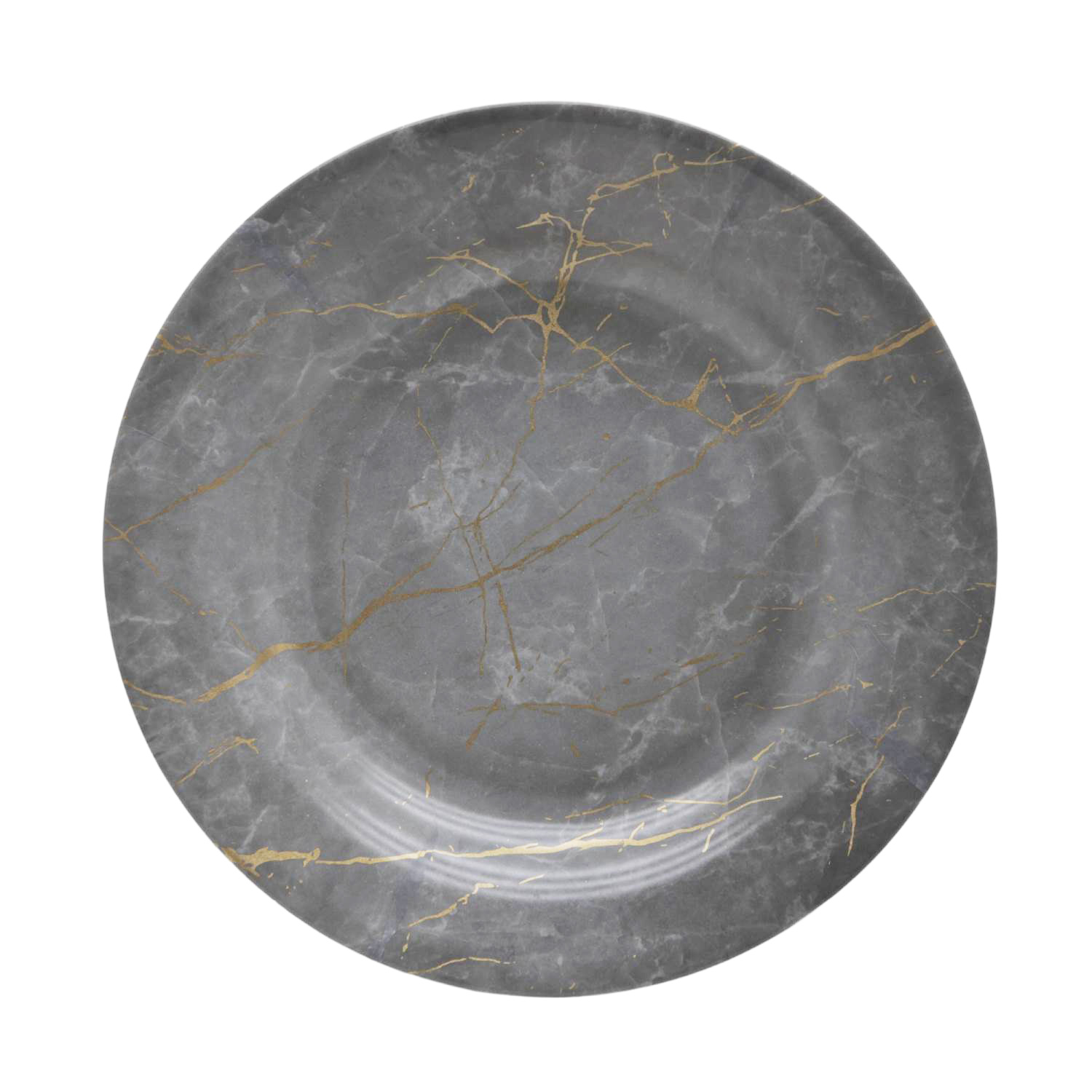 Rk Grey Static Gold Melamine Soup Plate 10.5"