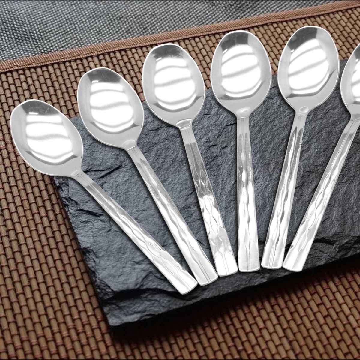 Raj Steel Dessert Spoon Set (Set Of 6)