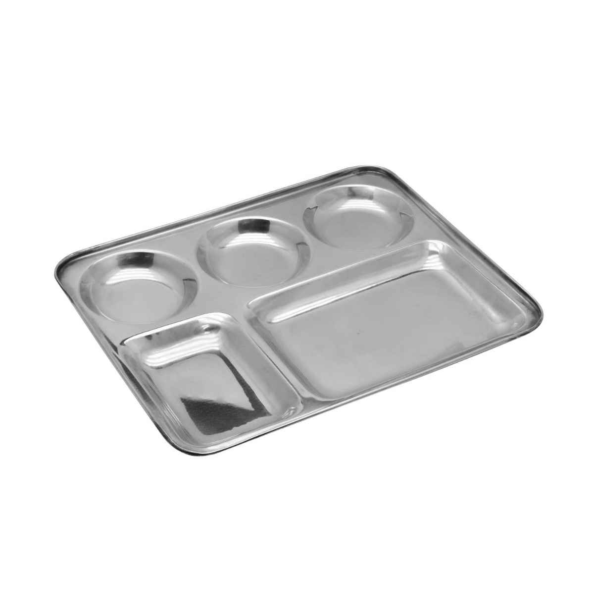 Raj Steel Rectangle Divided Round Tray Five Compartment