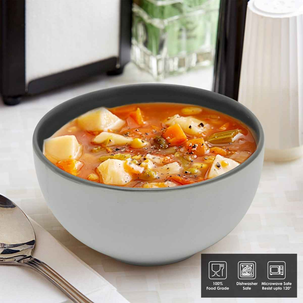 Kitchen Master Luna Stoneware Soup Bowl 5.5"